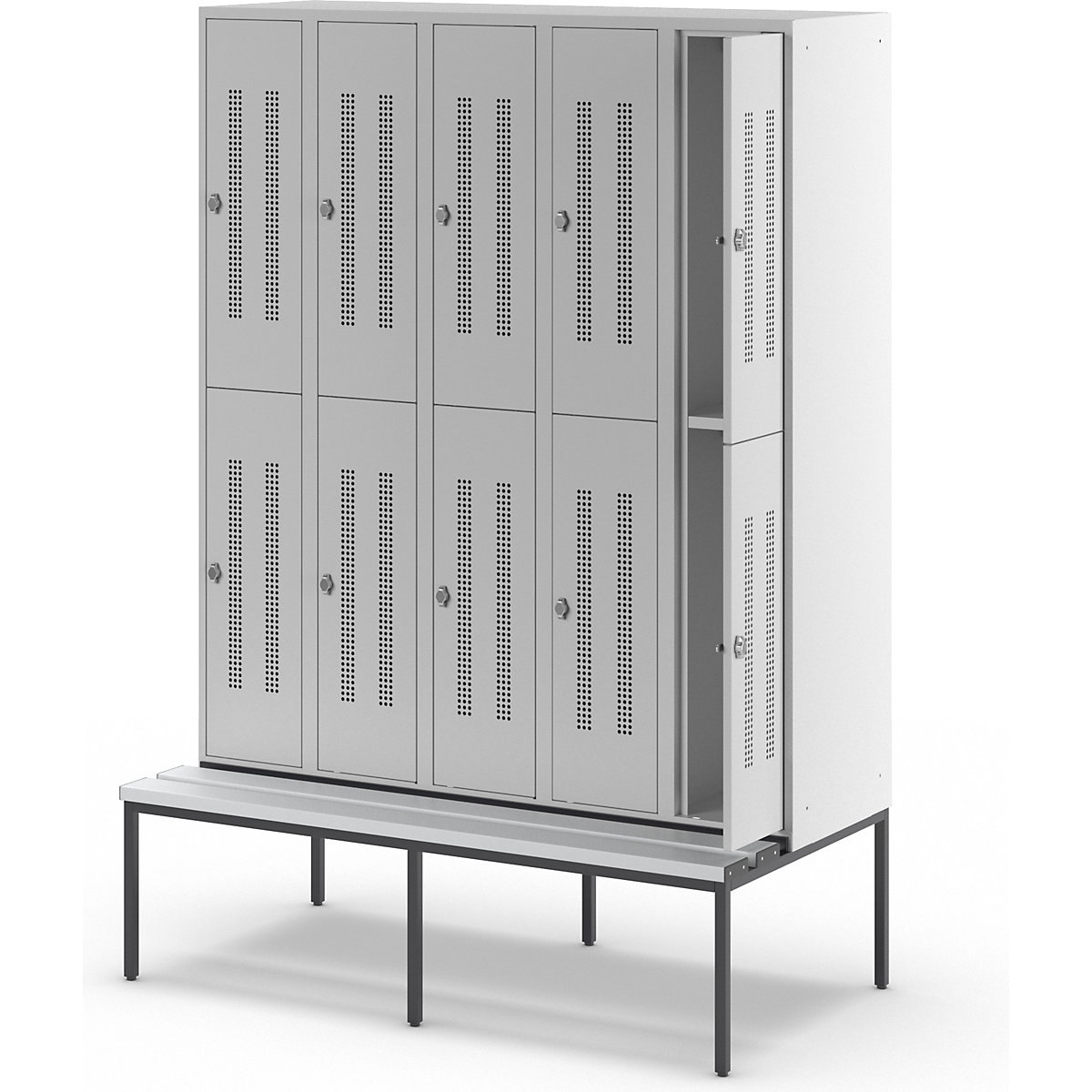 Vestiar cu două niveluri Berlin 1 cu bancă – Wolf (Imagine produs 7)-6