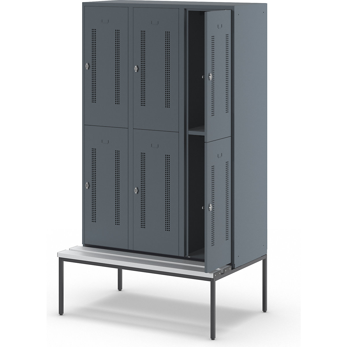 Vestiar cu două niveluri Berlin 1 cu bancă – Wolf (Imagine produs 7)-6