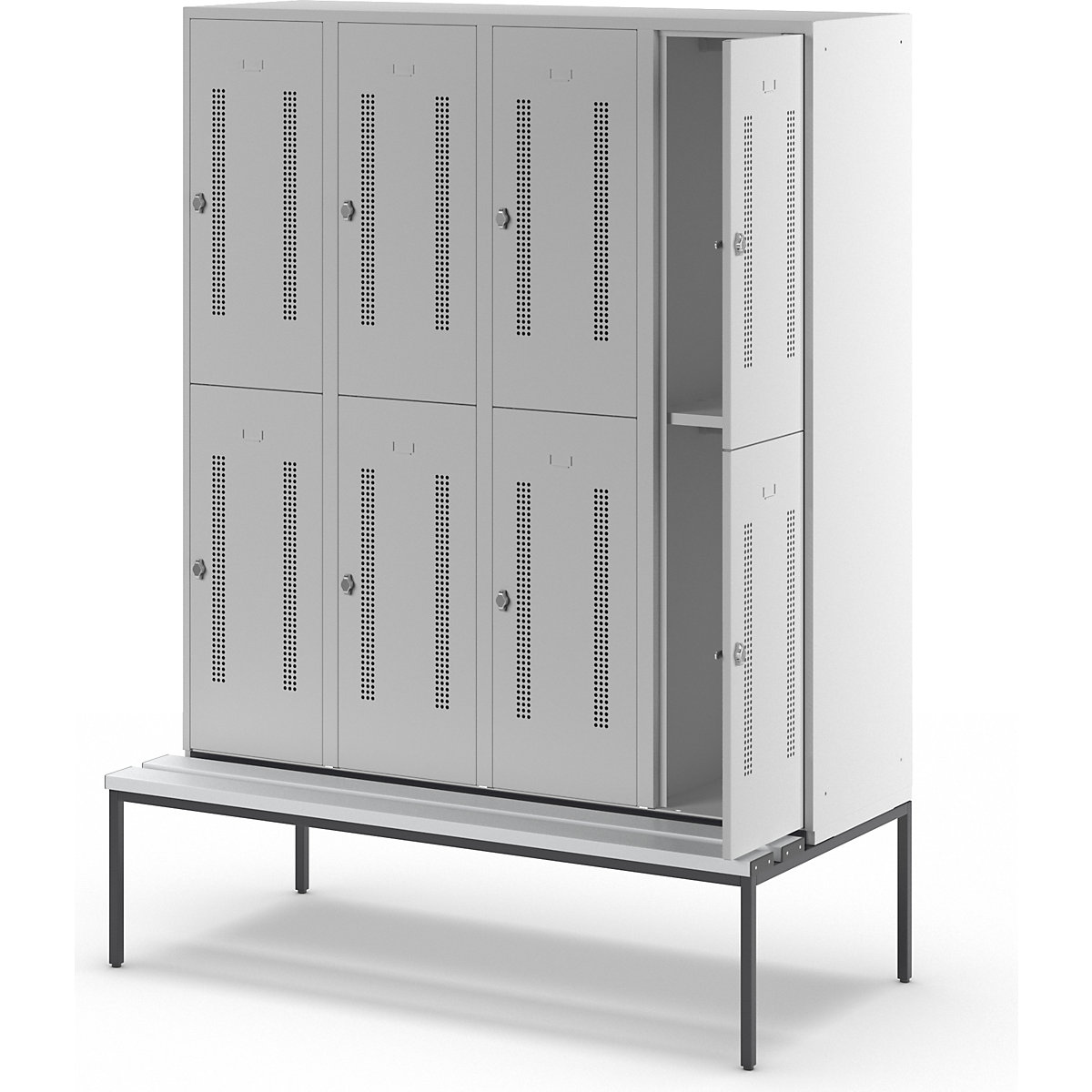 Vestiar cu două niveluri Berlin 1 cu bancă – Wolf (Imagine produs 7)-6