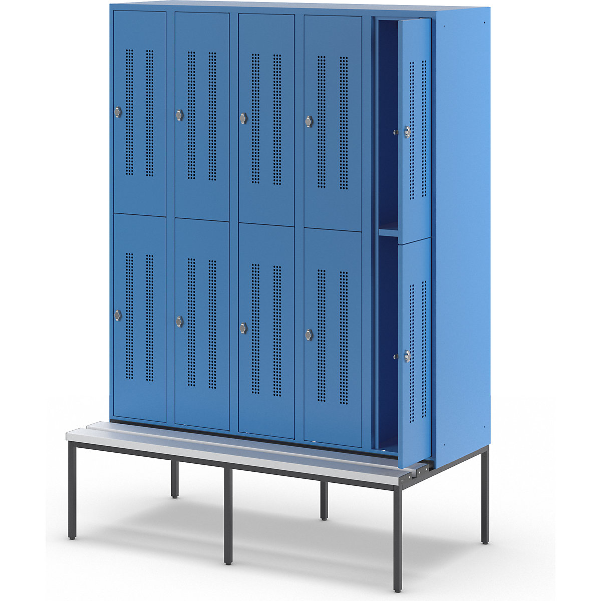 Vestiar cu două niveluri Berlin 1 cu bancă – Wolf (Imagine produs 7)-6