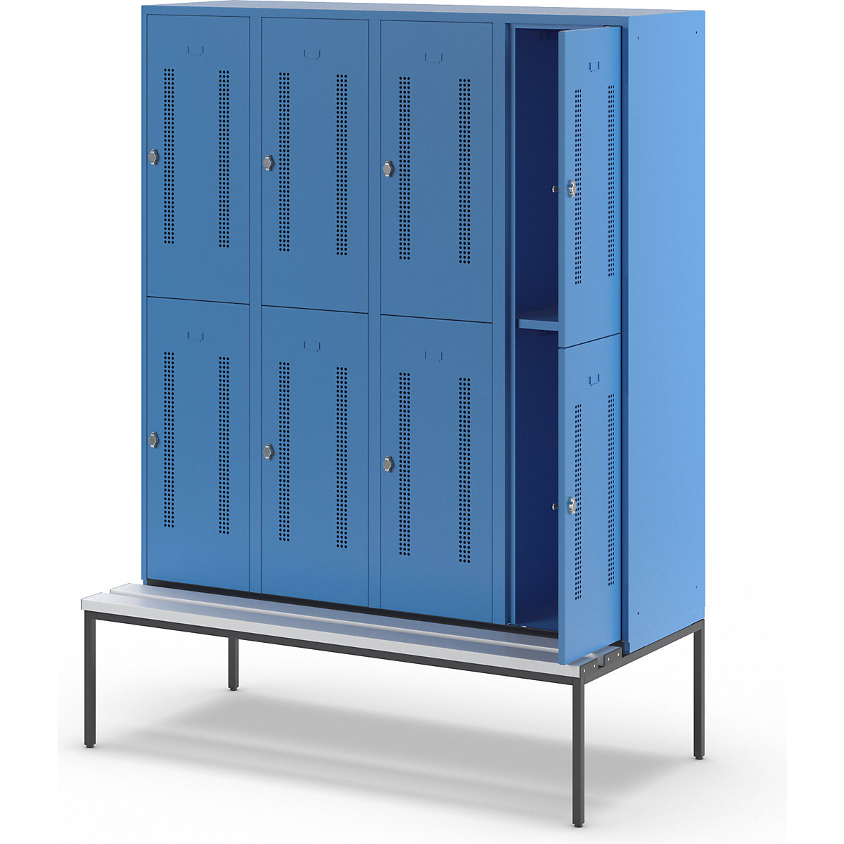 Vestiar cu două niveluri Berlin 1 cu bancă – Wolf (Imagine produs 7)-6