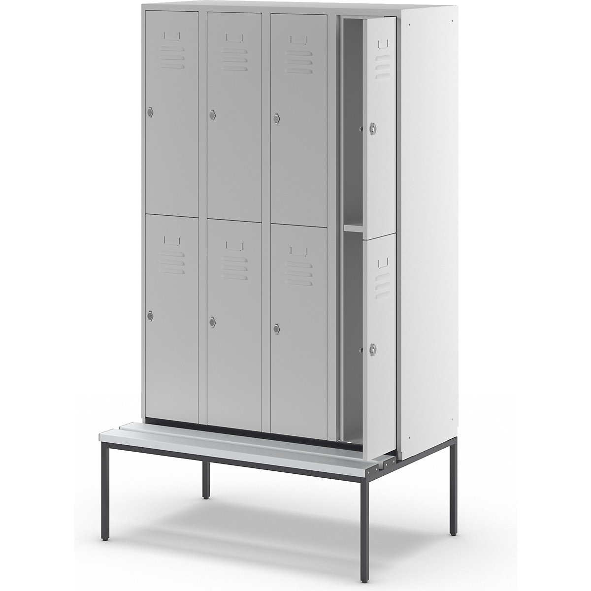 Vestiar cu două niveluri Berlin 2 cu bancă – Wolf (Imagine produs 7)-6