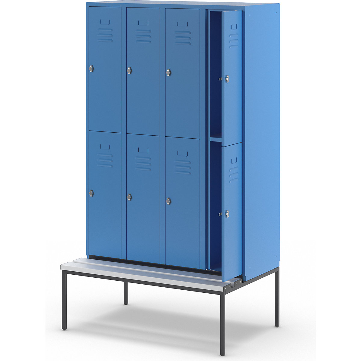Vestiar cu două niveluri Berlin 2 cu bancă – Wolf (Imagine produs 7)-6