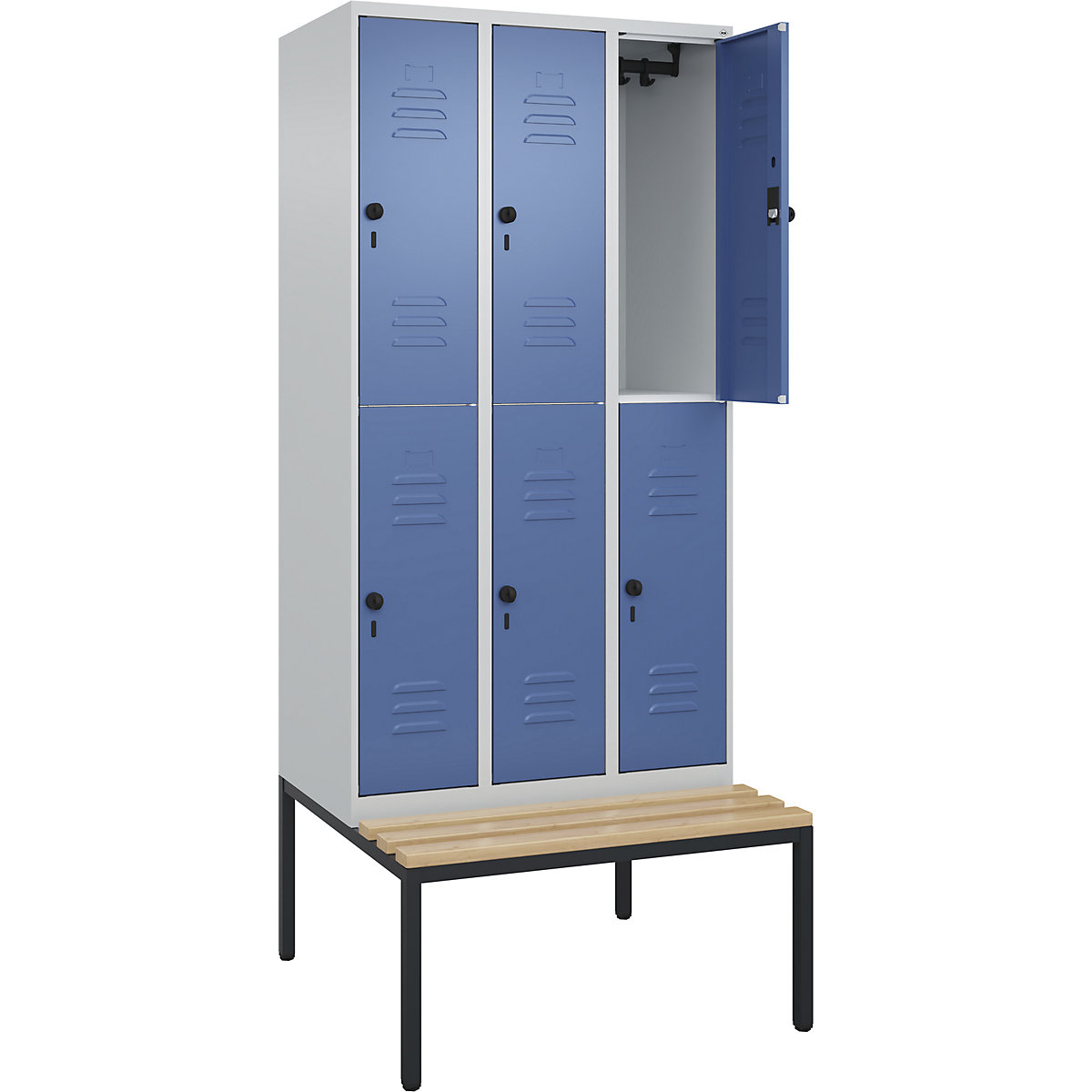 Vestiar cu două niveluri Classic PLUS cu bancă – C+P (Imagine produs 2)-1