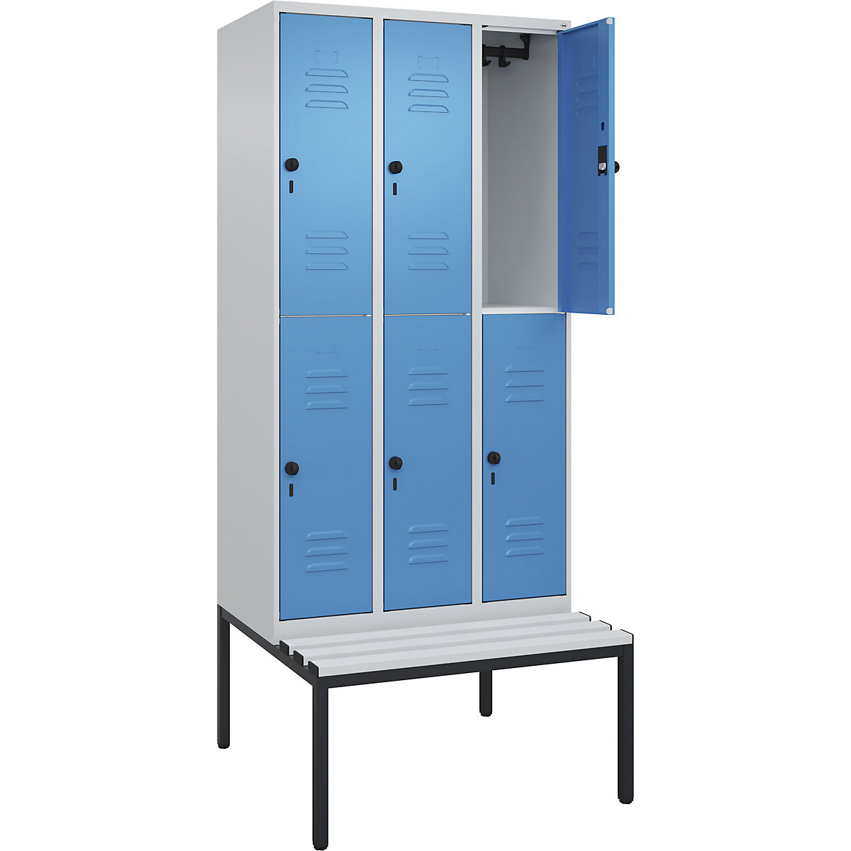 Vestiar cu două niveluri Classic PLUS cu bancă – C+P (Imagine produs 3)-2
