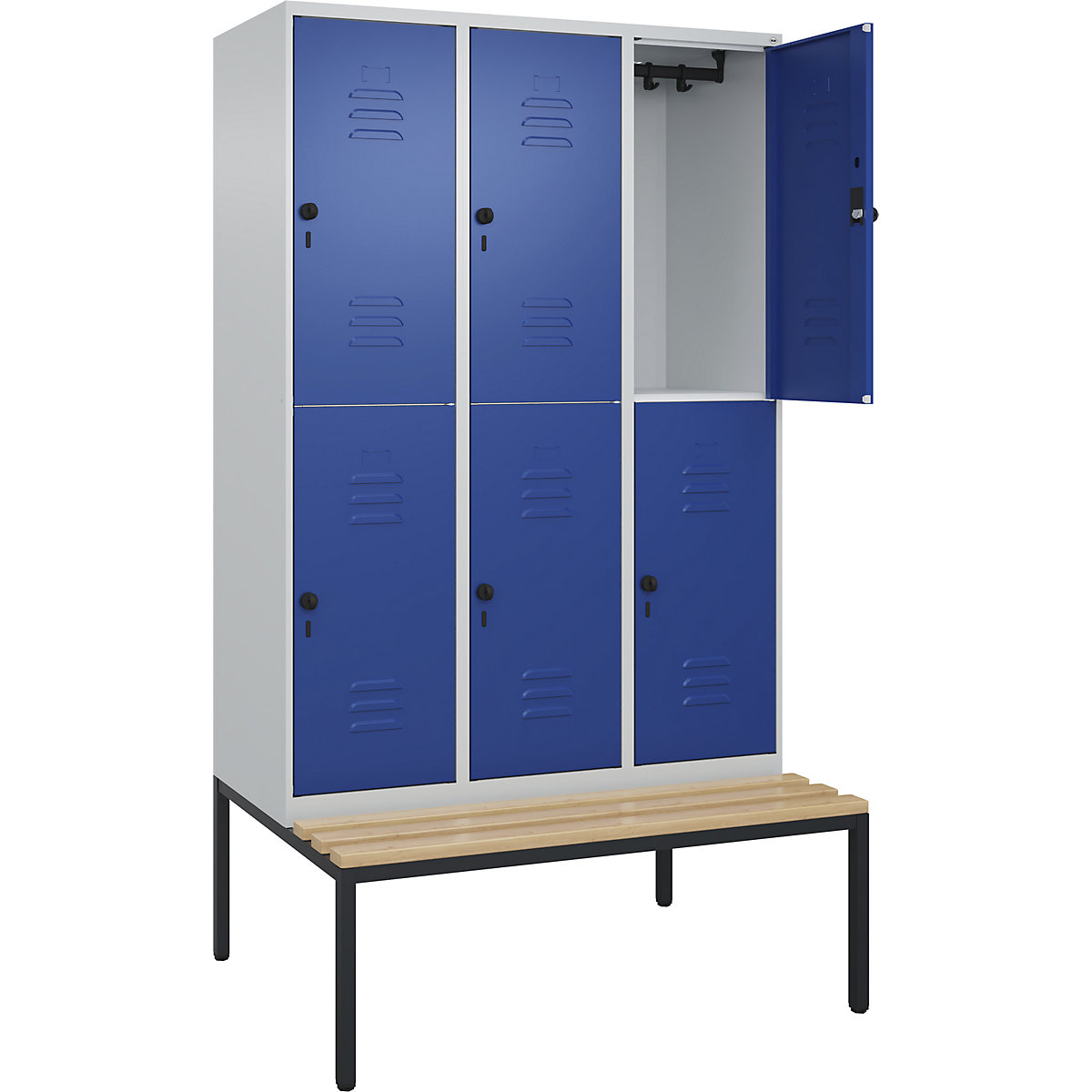 Vestiar cu două niveluri Classic PLUS cu bancă – C+P (Imagine produs 2)-1