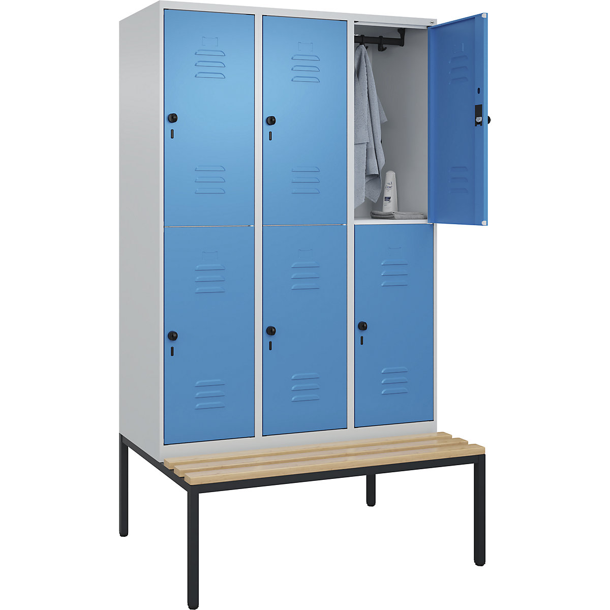 Vestiar cu două niveluri Classic PLUS cu bancă – C+P