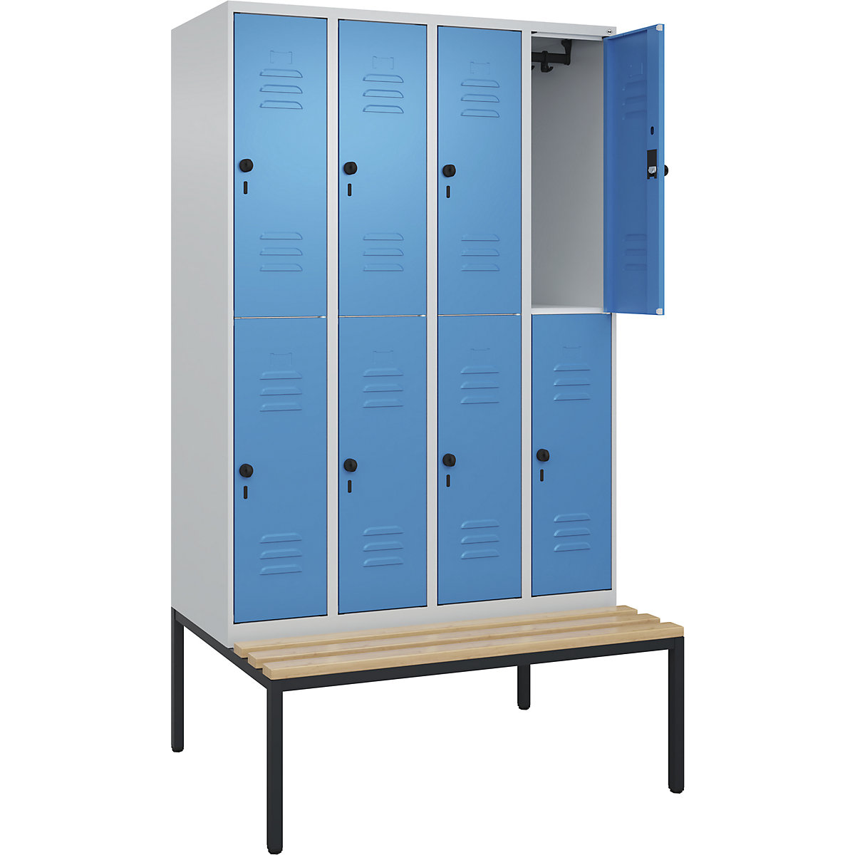 Vestiar cu două niveluri Classic PLUS cu bancă – C+P (Imagine produs 2)-1