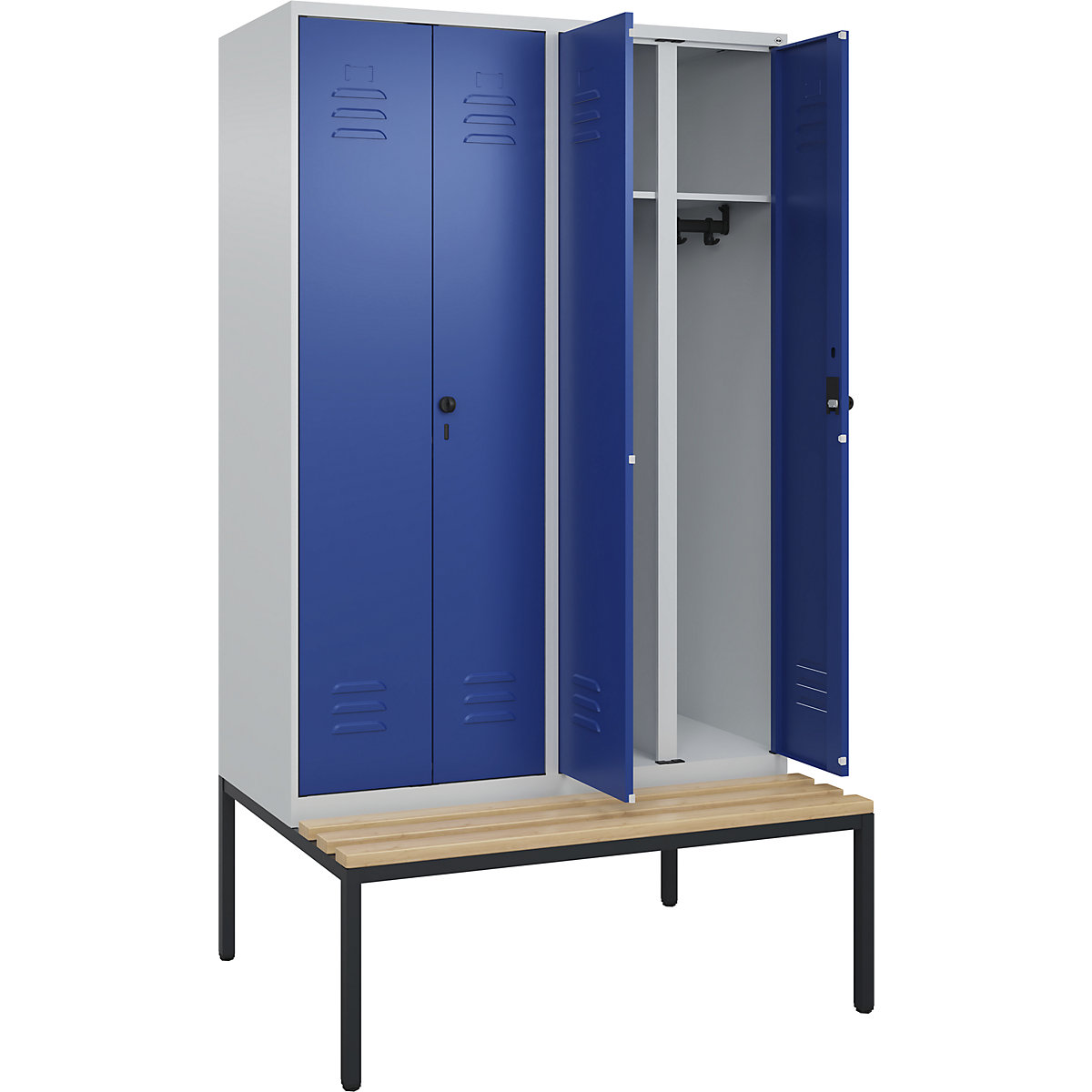 Vestiar pentru haine curate și murdare Classic PLUS cu bancă – C+P (Imagine produs 3)-2