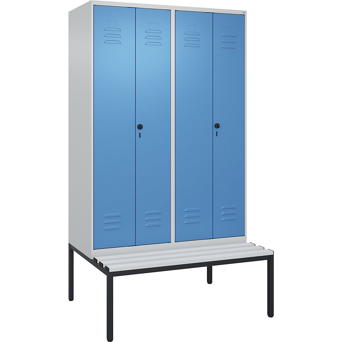 Vestiar pentru haine curate și murdare Classic PLUS cu bancă – C+P (Imagine produs 2)-1