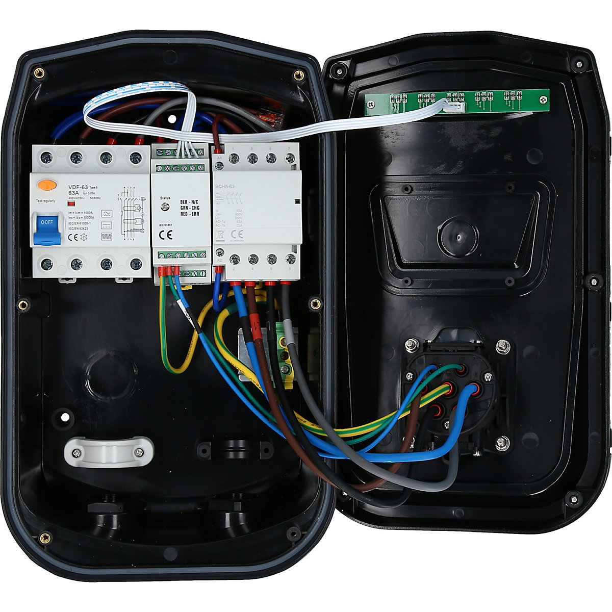 efuturo wallbox with type 2 power socket, three phase (Product illustration 2)-1