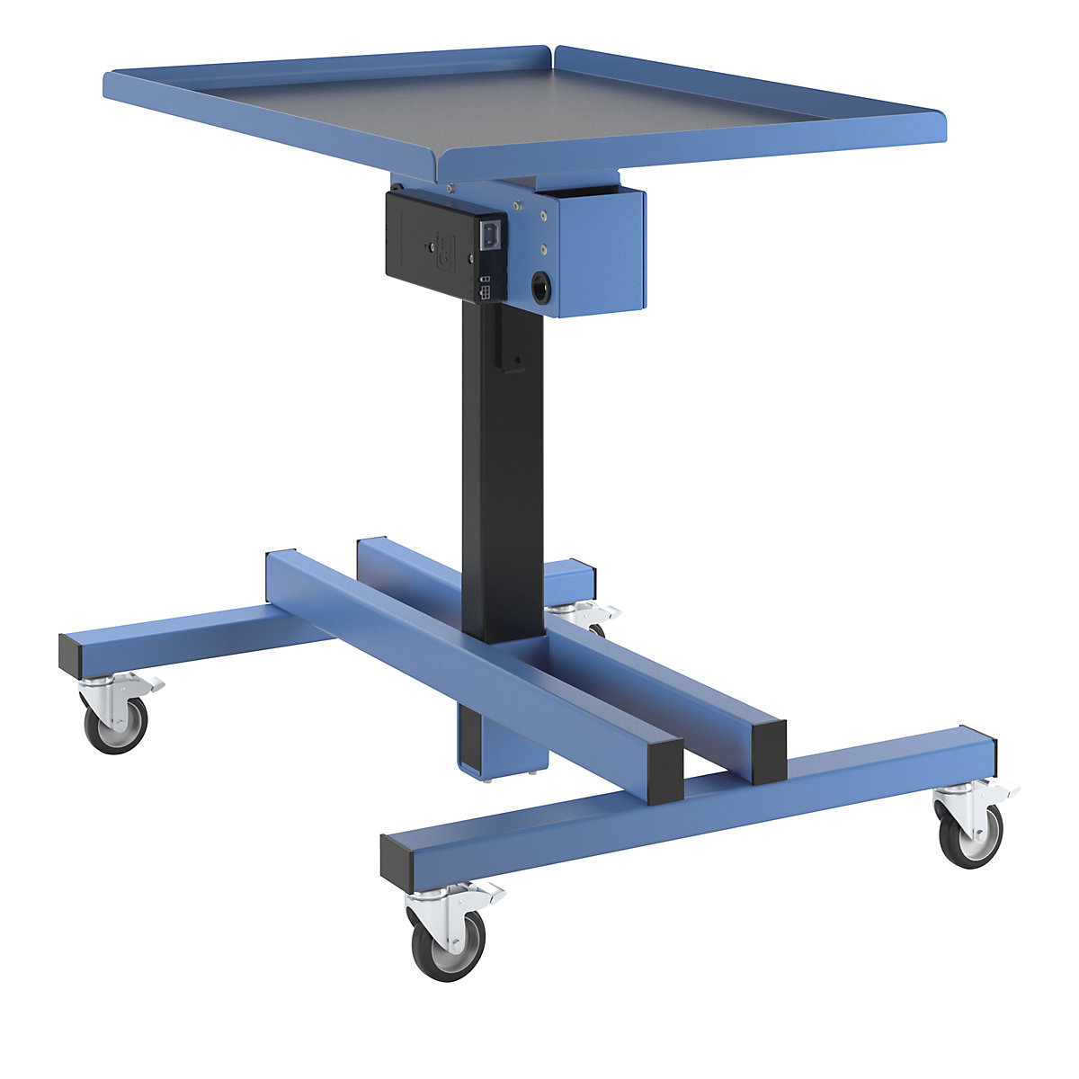 Electric material stand – eurokraft pro, platform LxW 800 x 600 mm, with tray-23