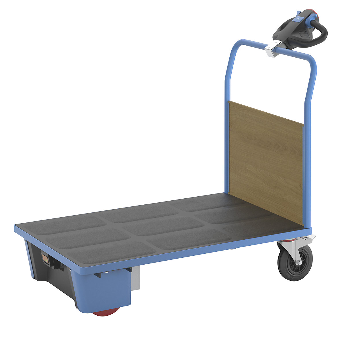 Platform truck with electric drive – eurokraft pro, 1 MDF end panel, LxWxH 1570 x 800 x 1300 mm-13