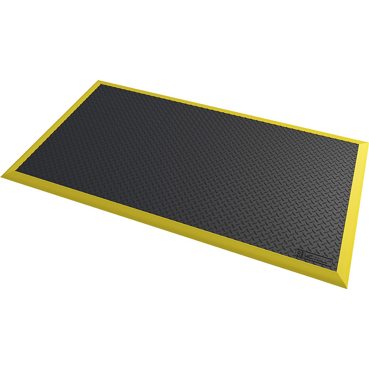 NOTRAX ESD-Anti-Ermüdungsmatte Diamond Flex™, LxB 1630 x 970 mm, schwarz / gelb