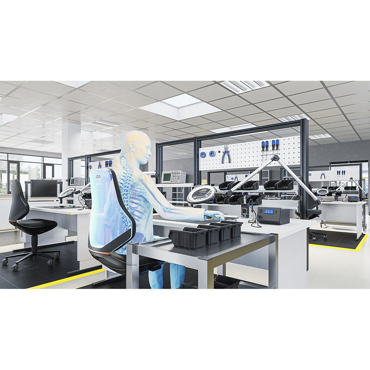 ESD-Arbeitsdrehstuhl TEXON bimos (Produktabbildung 4)-3