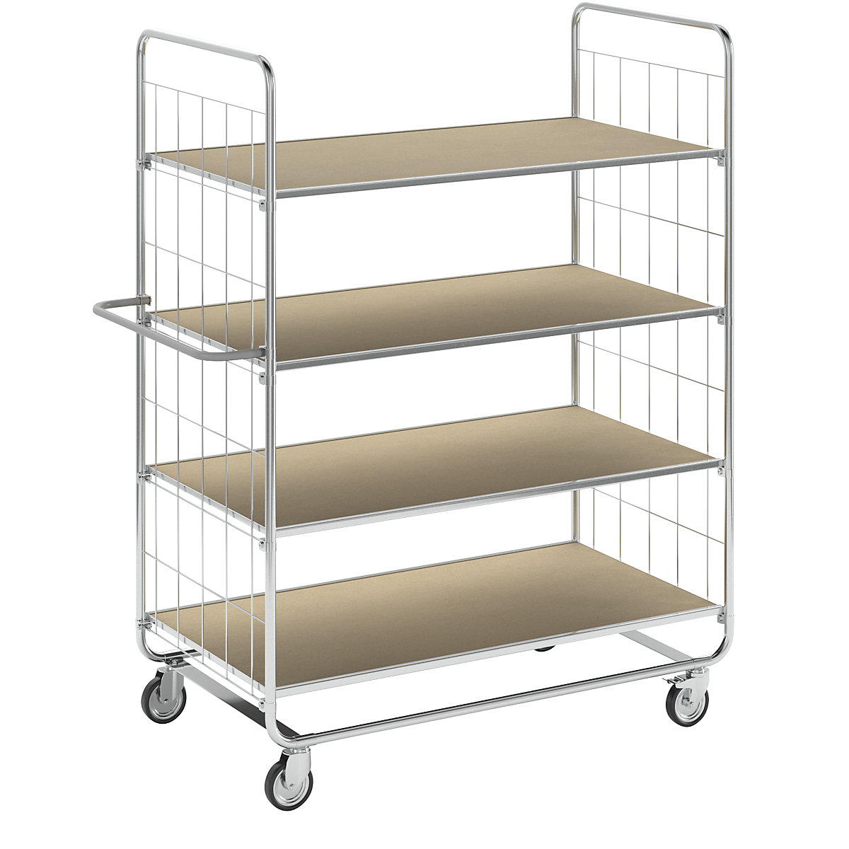 ESD shelf truck, with 4 shelves – Kongamek, 4 castors, 2 with stops, LxWxH 945 x 470 x 1120 mm, 5+ items-9