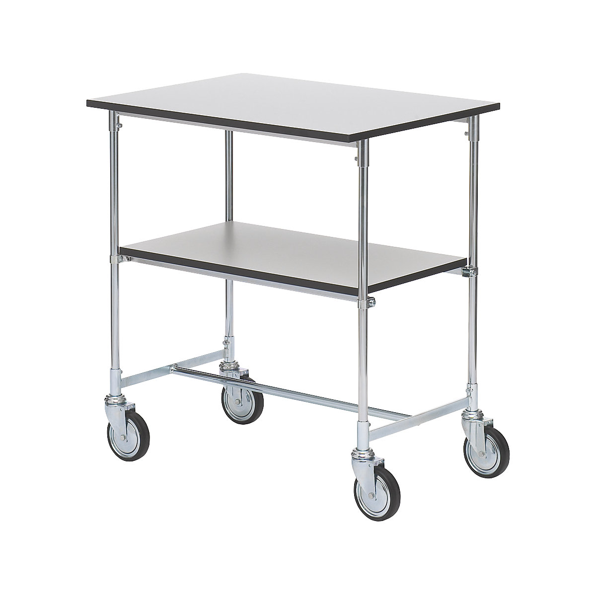 ESD table trolley – HelgeNyberg, 2 shelves, LxW 820 x 600 mm, 5+ items