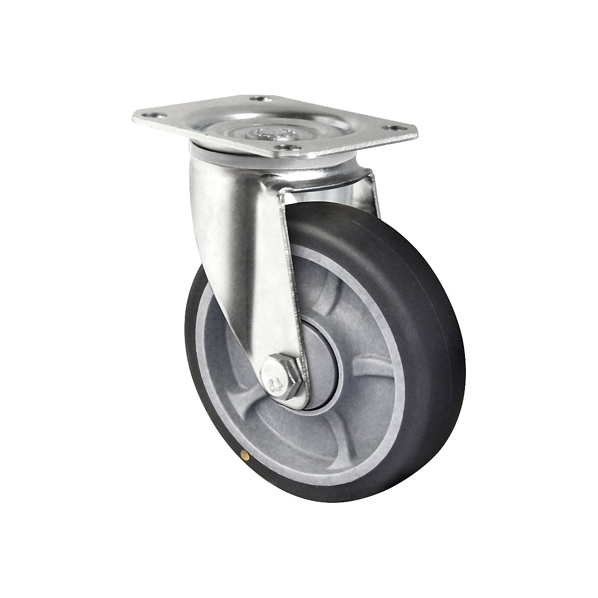 TPE tyres on PP rim, ESD, 2+ items, wheel Ø x width 200 x 40 mm, swivel castor-1
