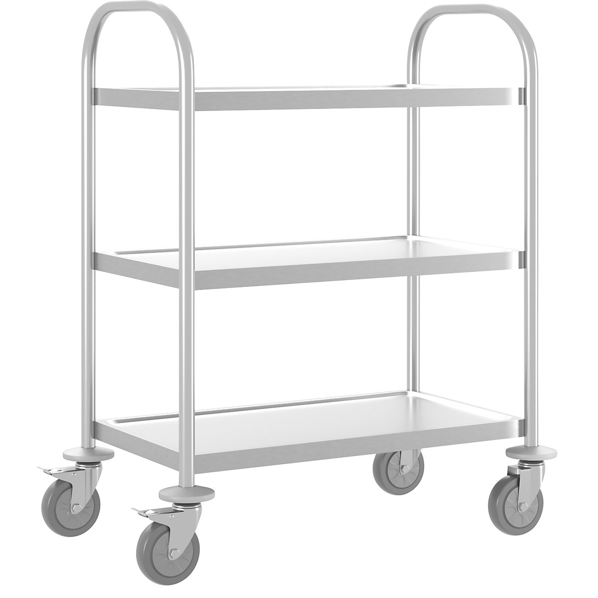 Cărucior din inox pentru servire – eurokraft basic (Imagine produs 5)-4