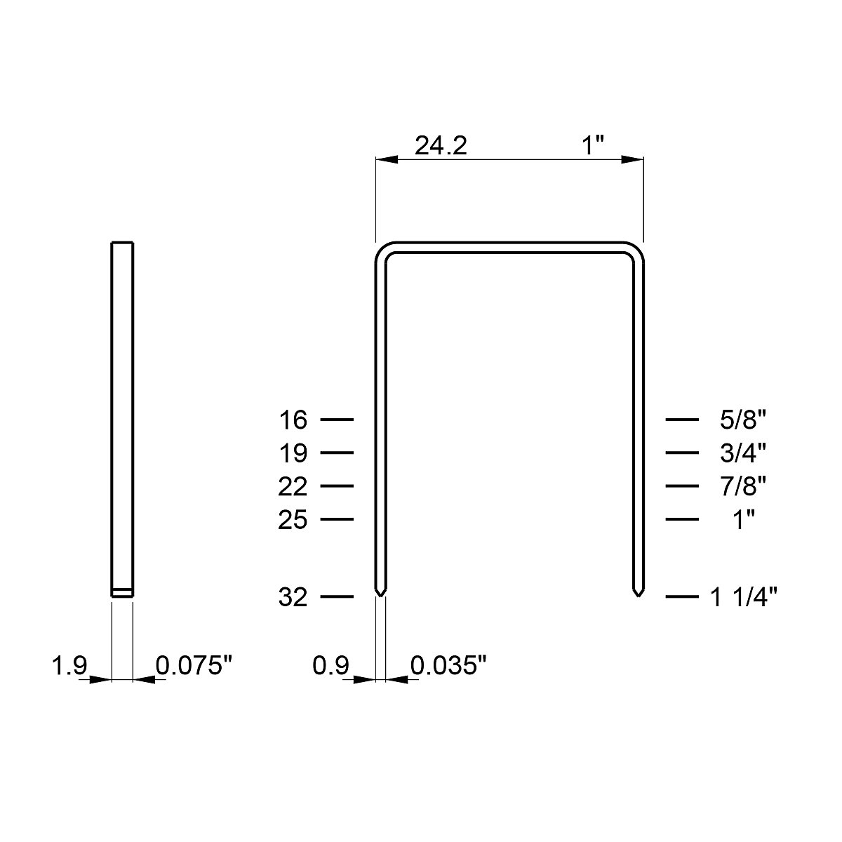Agrafes pour pistolets agrafeurs et pinces agrafeuses manuelles à degré de fermeture élevé – ratioform (Illustration du produit 2)-1