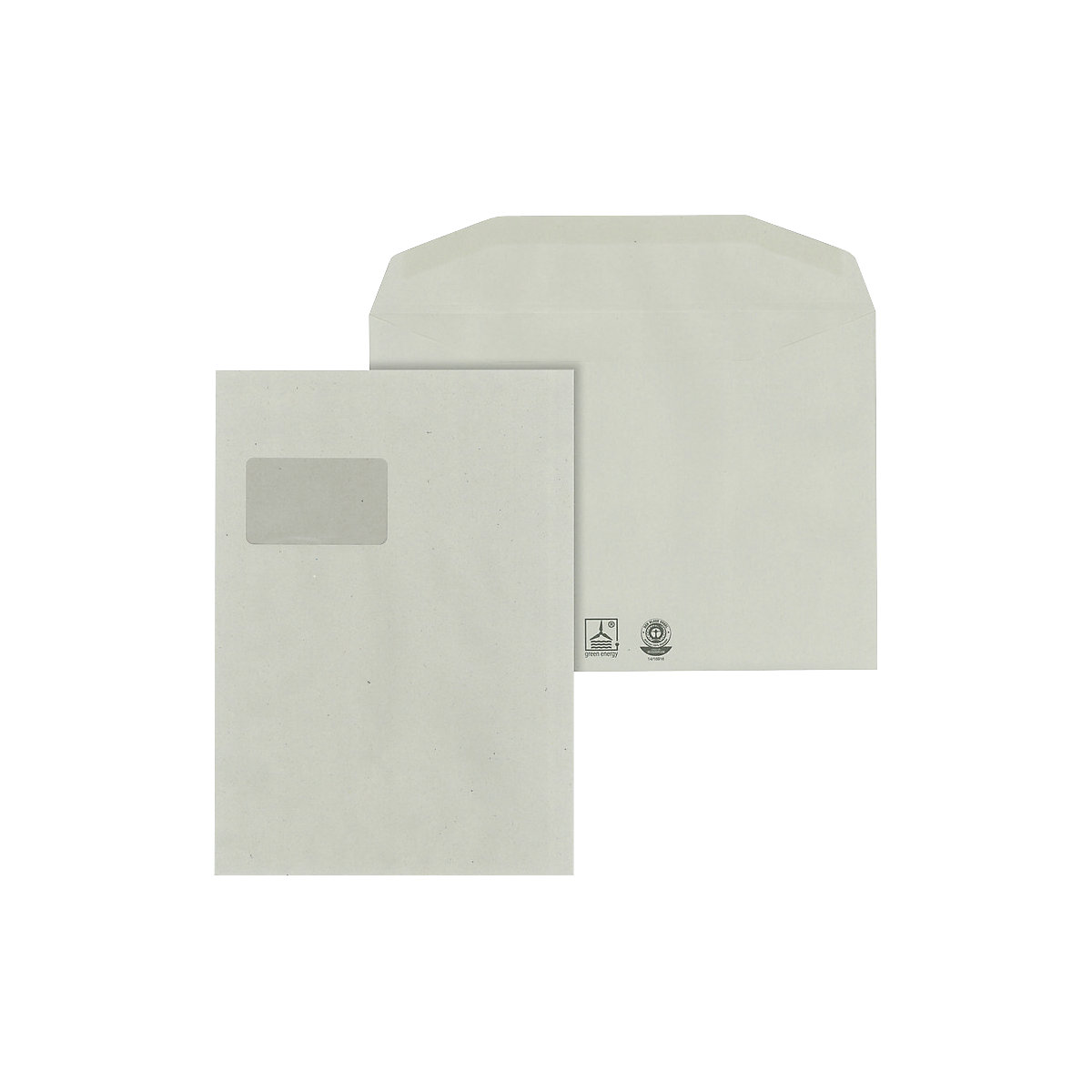 Enveloppes – eurokraft basic, papier recyclé, avec fenêtre, format C4, lot de 500-1