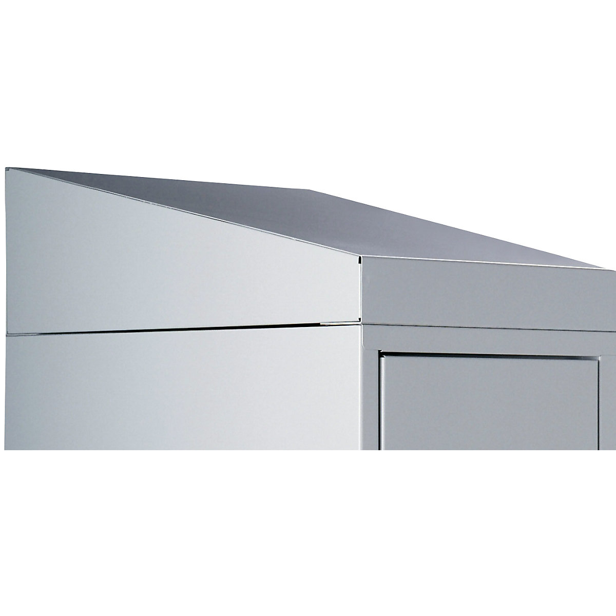 Módulo superpuesto con tejadillo inclinado – eurokraft pro, altura 25 / 156 mm, para 4 compartimentos, anchura de 300 y 400 mm-1