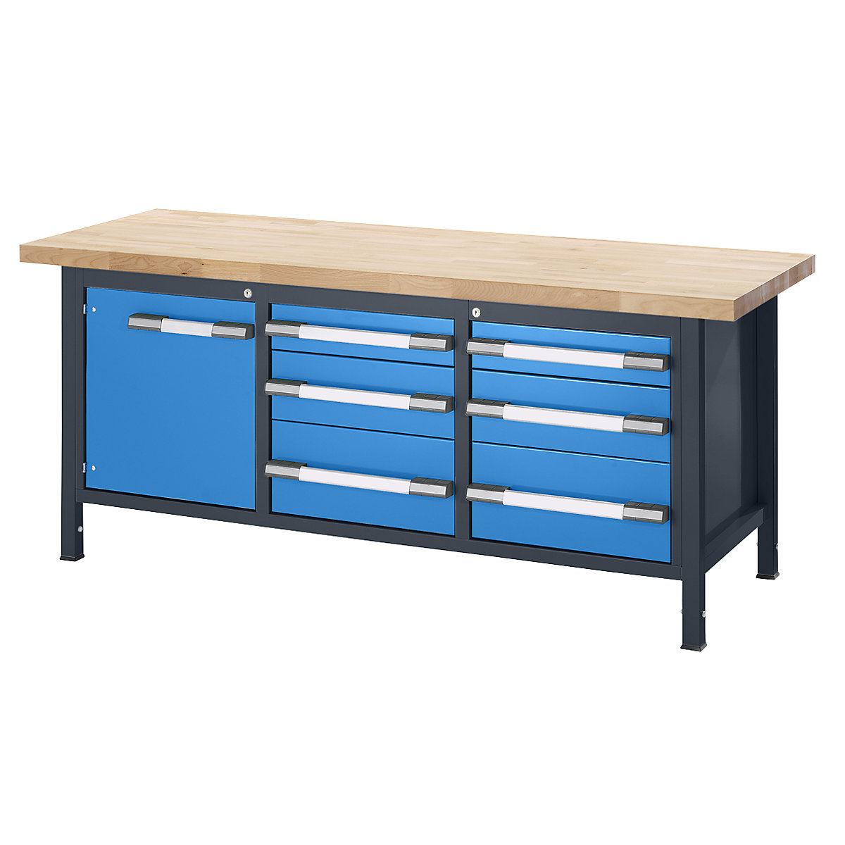 Bancada de trabalho ajustável em altura, estrutura modular – eurokraft pro