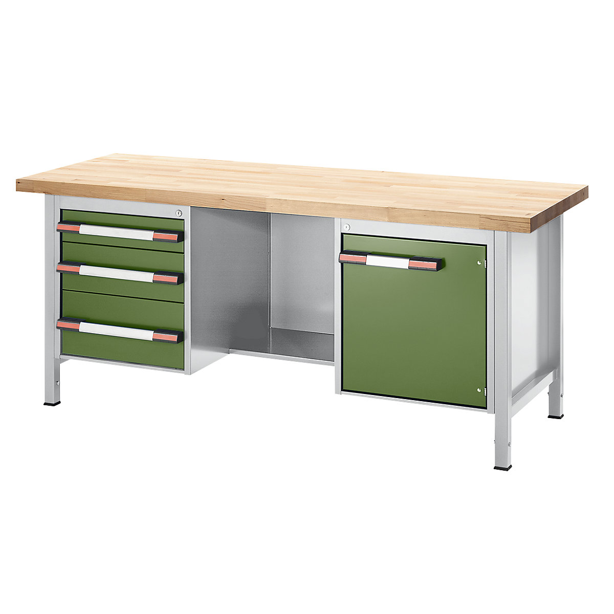 Bancada de trabalho ajustável em altura, estrutura modular – eurokraft pro