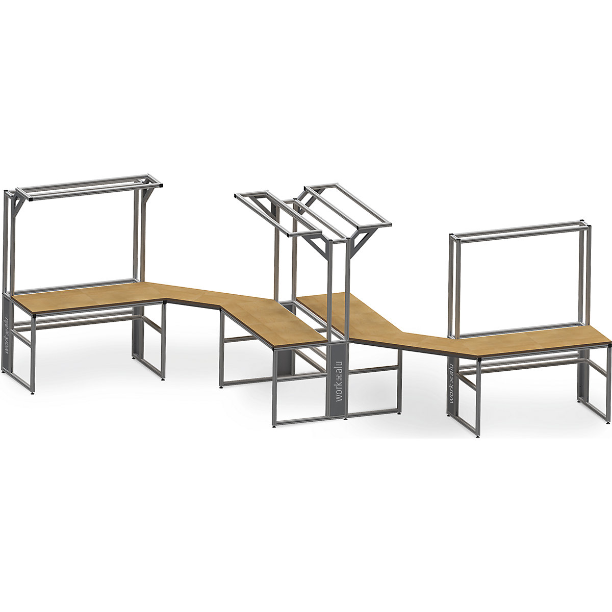 Bancada de trabalho modular em alumínio workalu®, de um lado – bedrunka hirth (Imagem do produto 6)-5