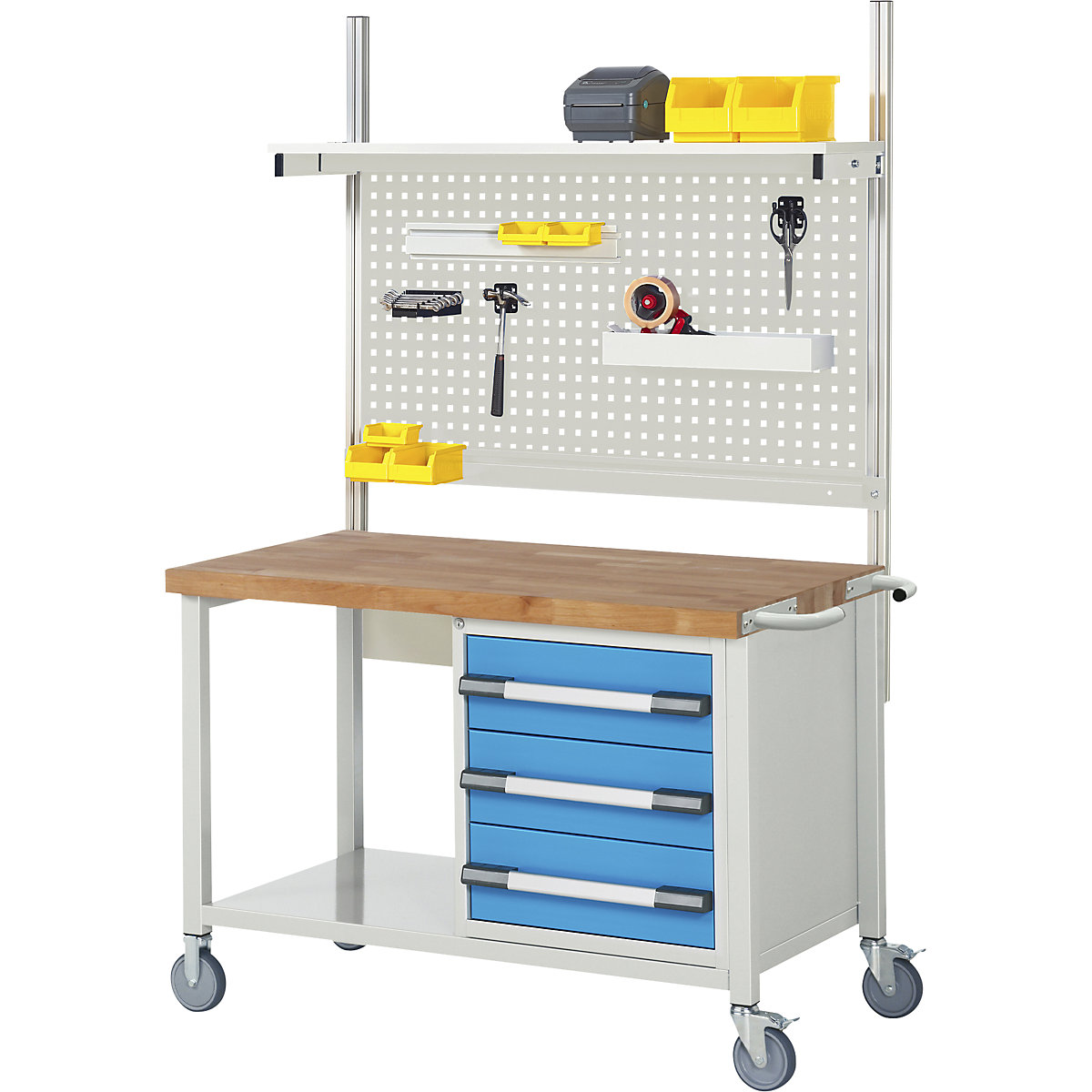 Bancada de trabalho com rodas Série 8000, estrutura modular – eurokraft pro (Imagem do produto 3)-2