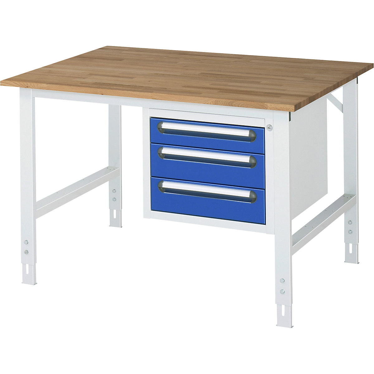 Mesa de trabalho com armário de gavetas