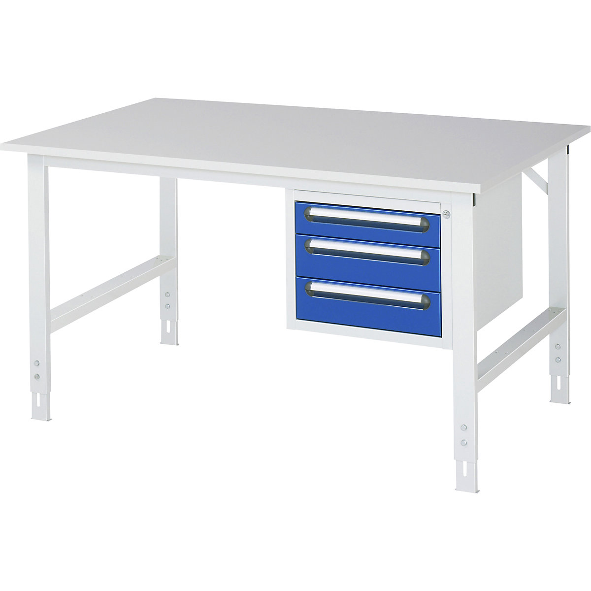 Mesa de trabalho com armário de gavetas