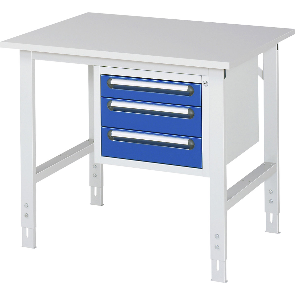 Mesa de trabalho com armário de gavetas