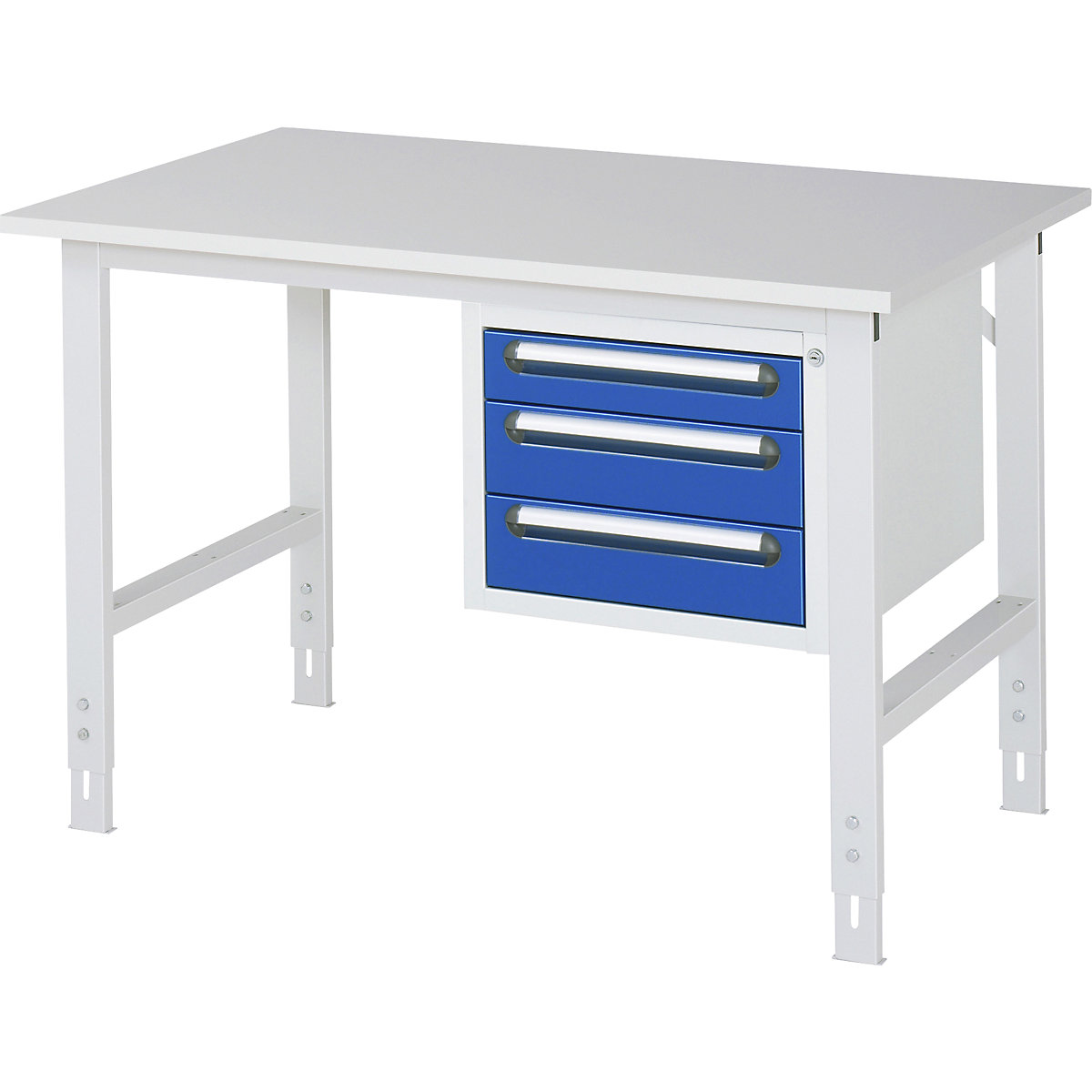 Mesa de trabalho com armário de gavetas