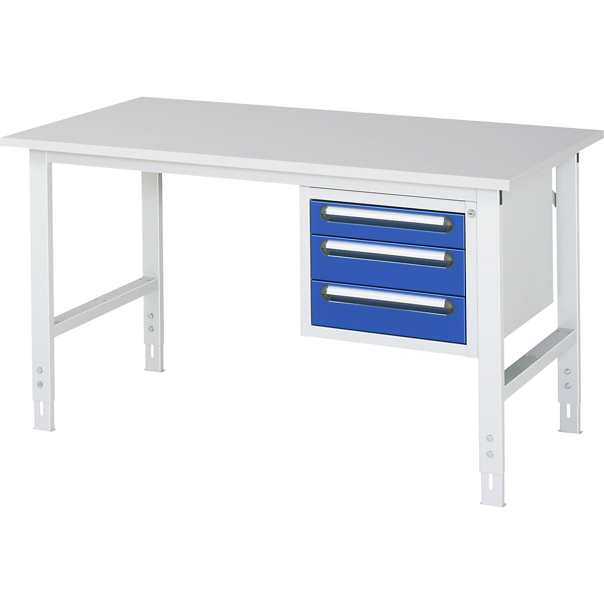 Mesa de trabalho com armário de gavetas