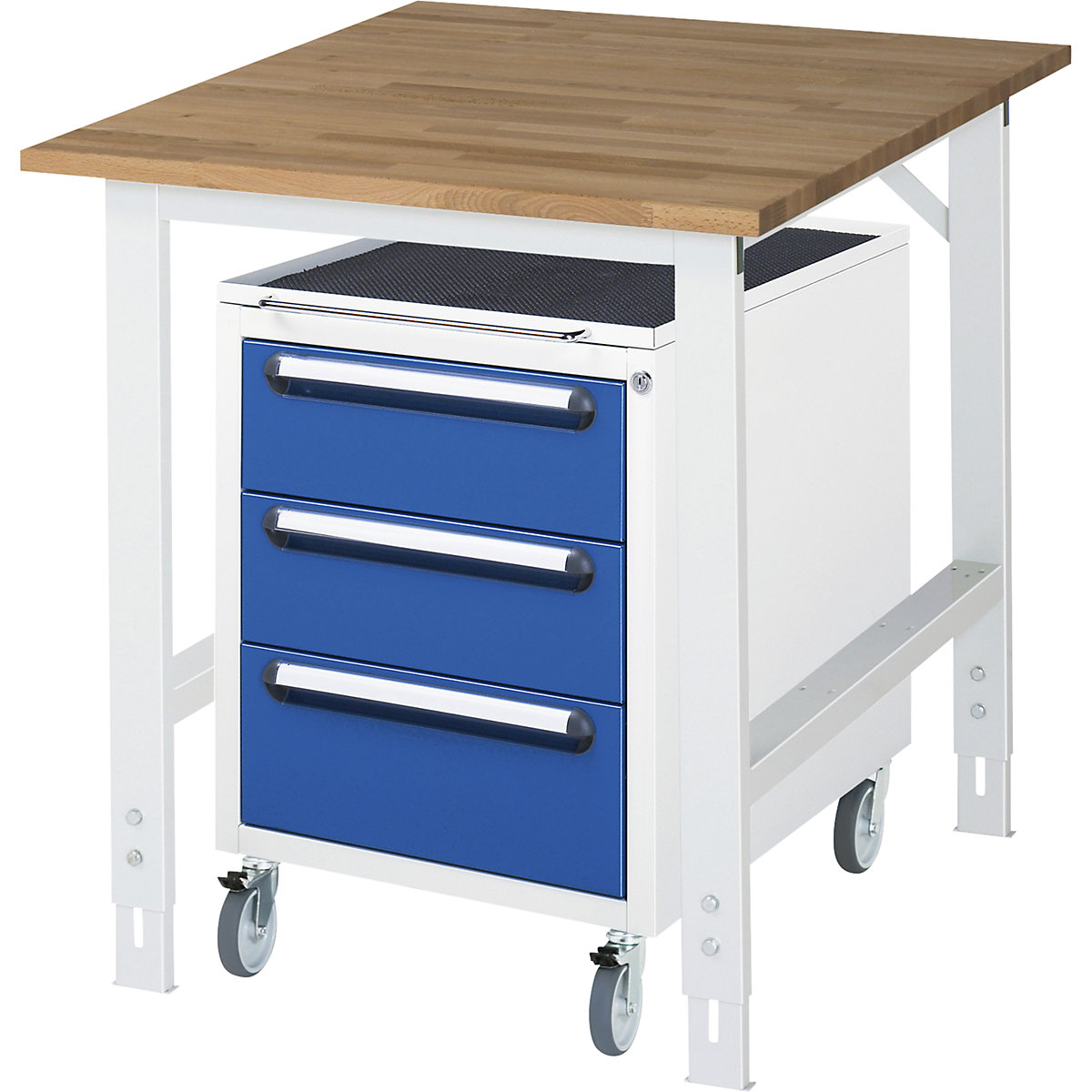 Mesa de trabalho com armário de gavetas