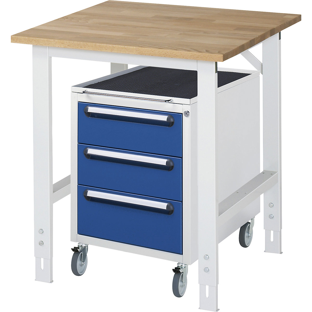 Mesa de trabalho com armário de gavetas