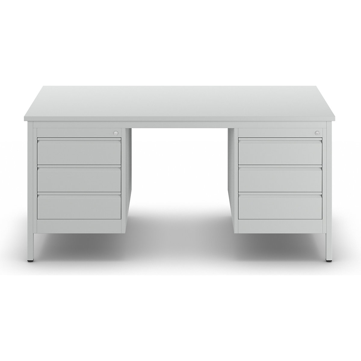 Escritorio para encargados, gris luminoso – eurokraft basic (Imagen del producto 4)-3