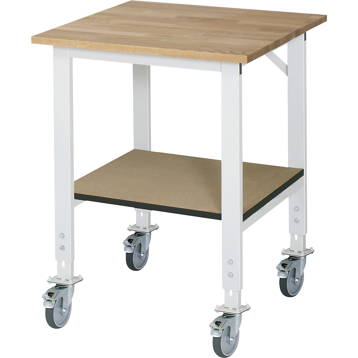 Mesa de trabajo con estante, rodante &ndash; RAU