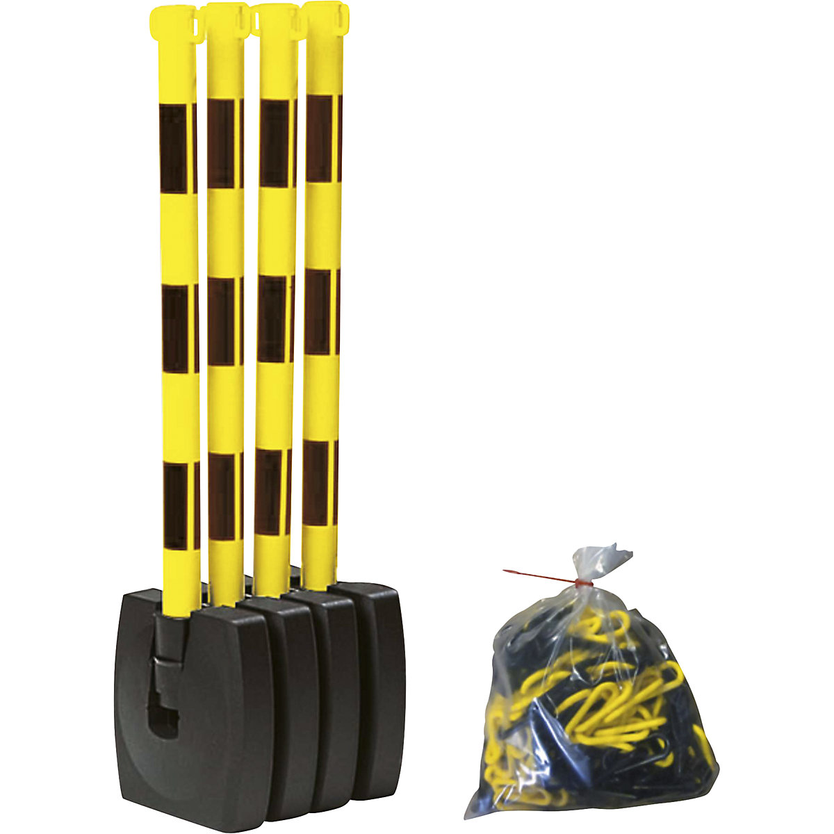 Conjunto de postes de aviso com corrente, articuláveis – Moravia (Imagem do produto 2)-1