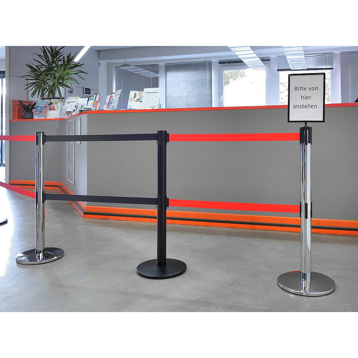 Poste barrera de cinta con 2 cintas – Tensator (Imagen del producto 3)-2