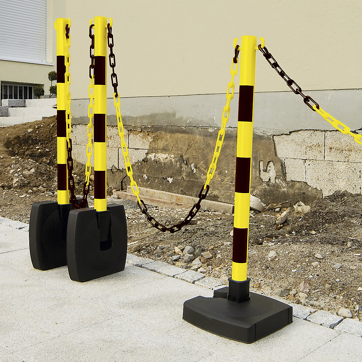 Juego de soportes de aviso con cadenas, plegable – Moravia (Imagen del producto 3)-2