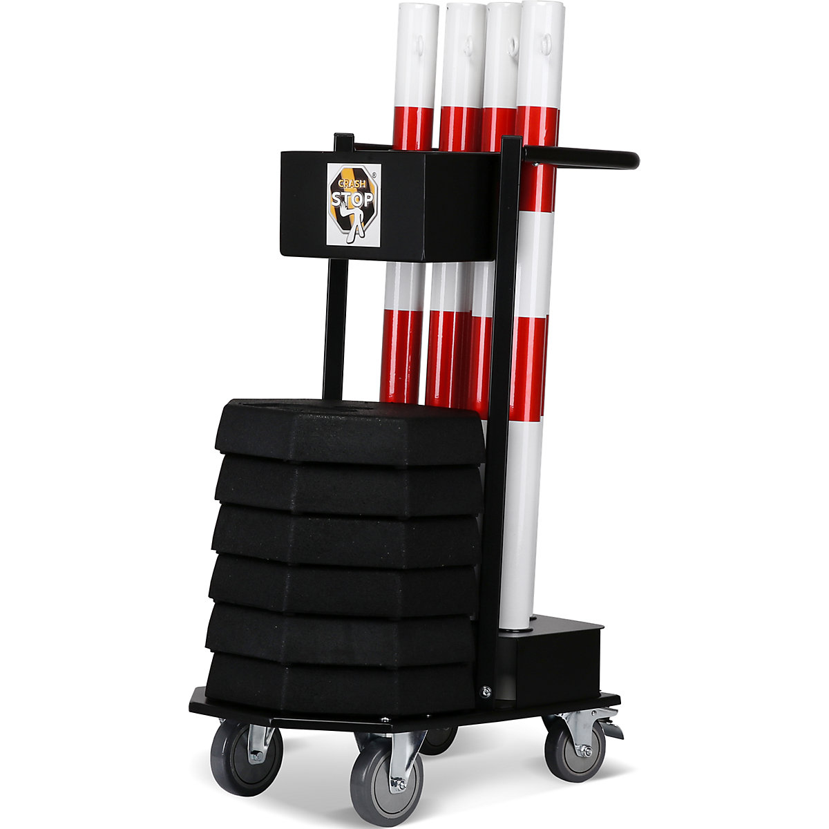 Juego de soportes para cadenas con carro de transporte – CrashStop (Imagen del producto 2)-1