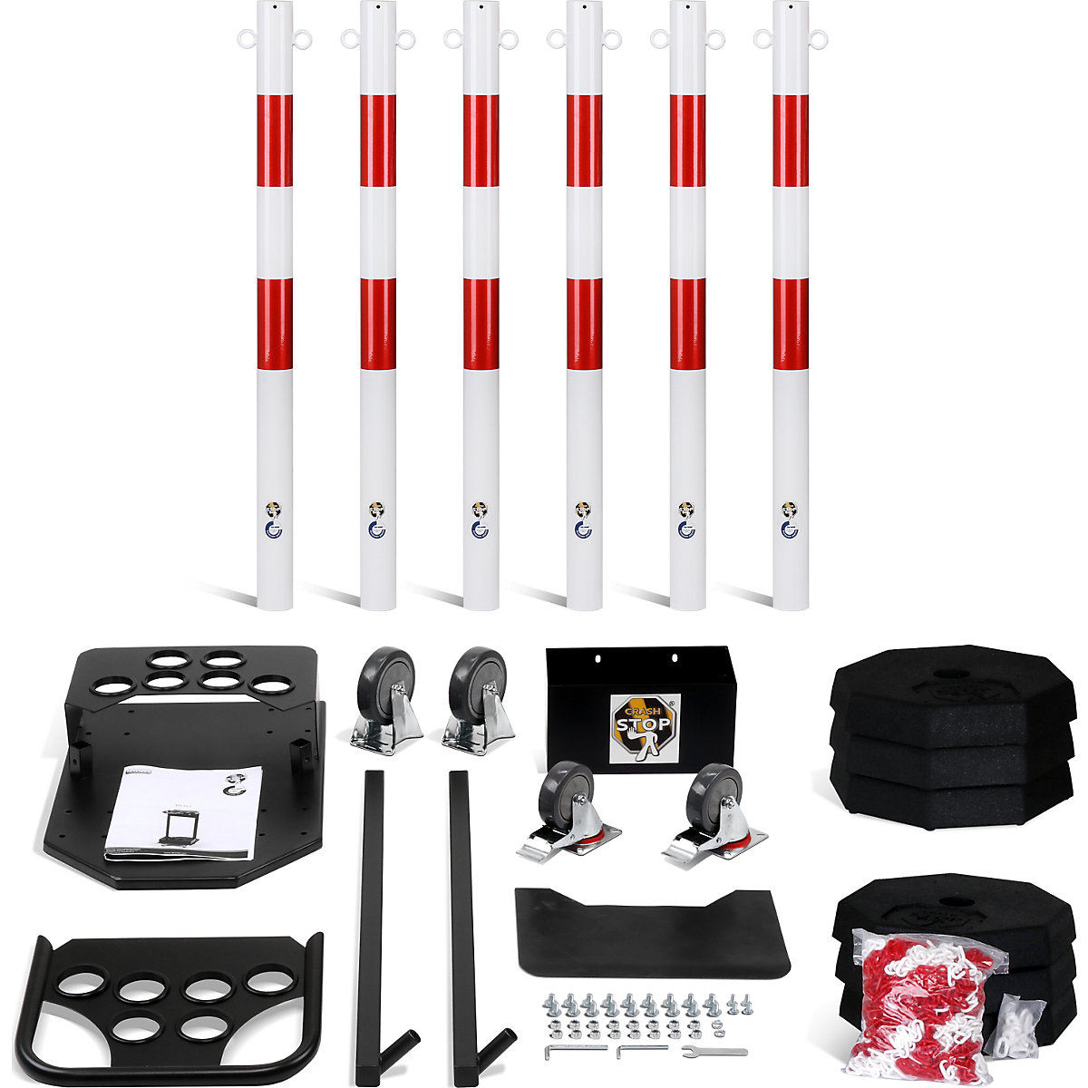 Juego de soportes para cadenas con carro de transporte – CrashStop (Imagen del producto 12)-11