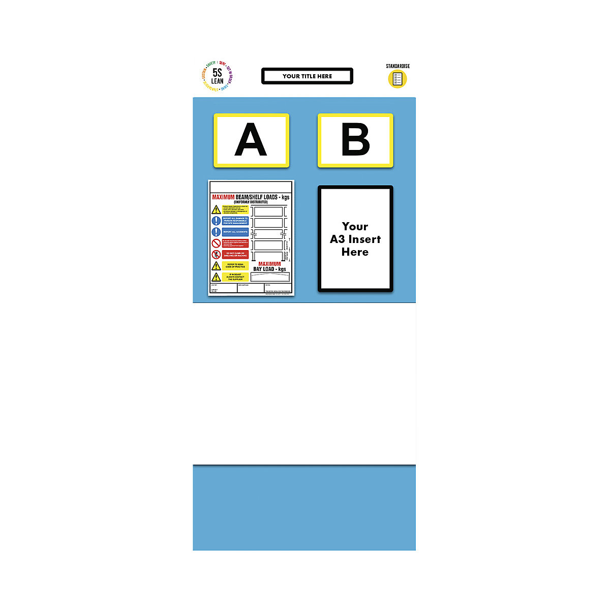 Cartel informativo para etiquetado doble de estanterías