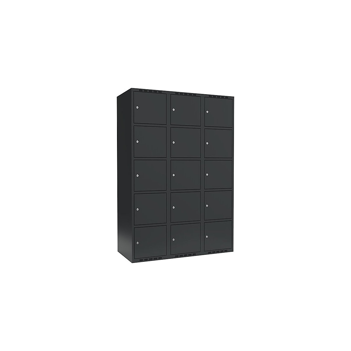 Armário de cacifos com 5 compartimentos Fydor, 3 compartimentos, cinzento, L 1200 mm, 3 compartimentos, forma de teto plano, fechadura de cilindro-22