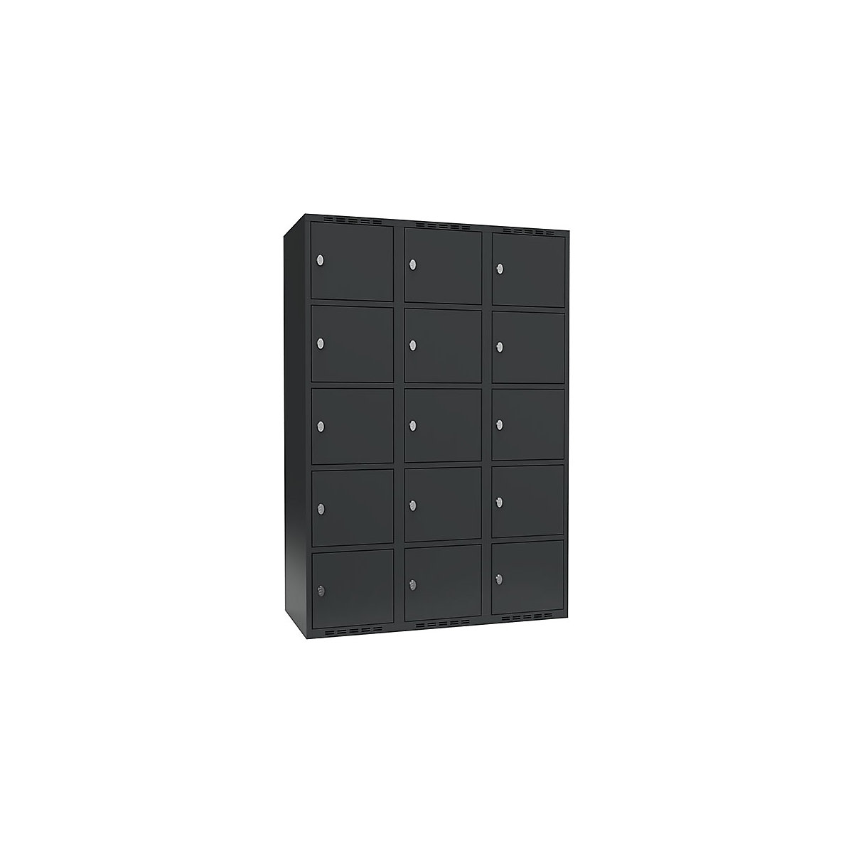 Armário de cacifos com 5 compartimentos Fydor, 3 compartimentos, cinzento, L 1200 mm, 3 compartimentos, forma de teto plano, fecho de argola-3