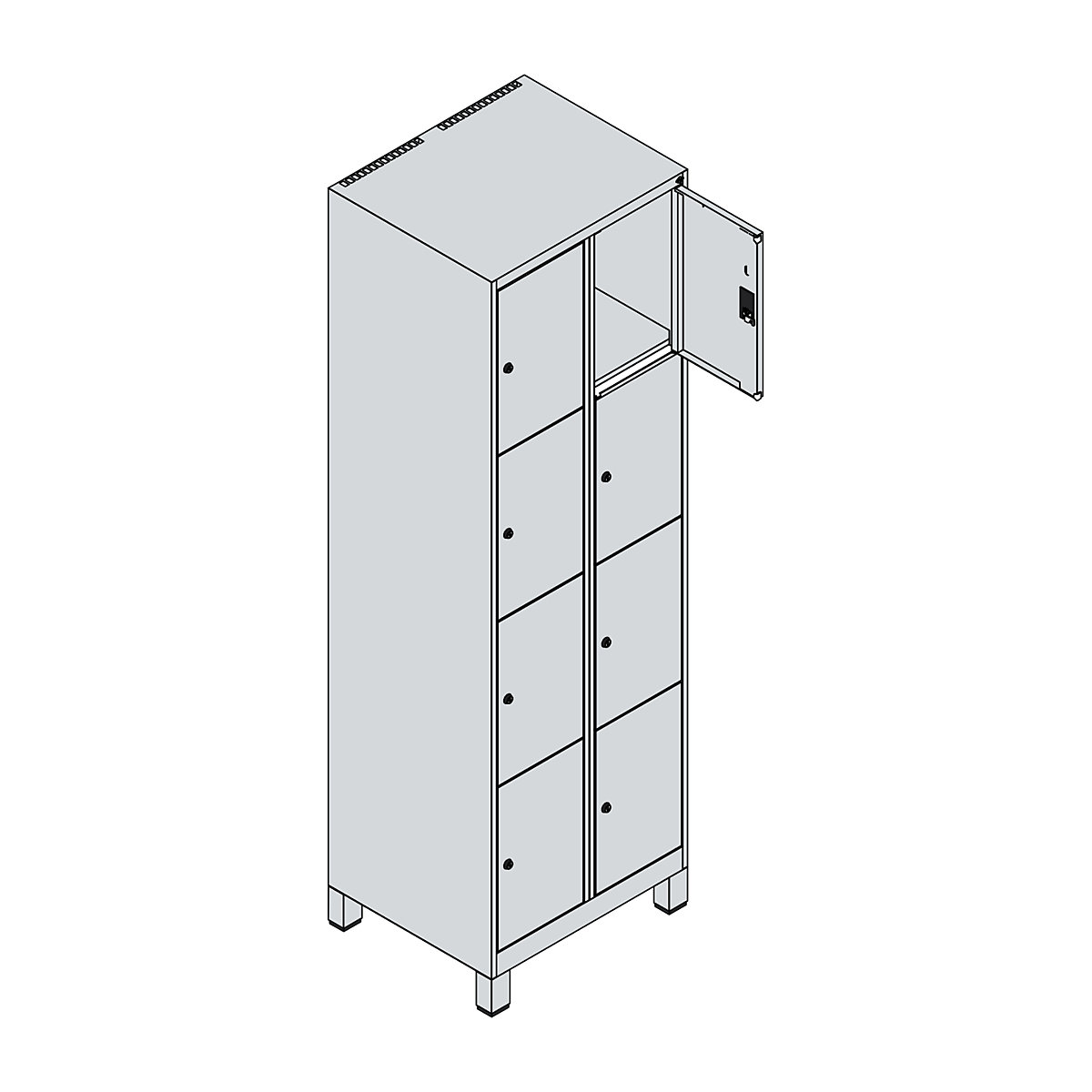 Armário de cacifos de 4 andares Classic PLUS – C+P (Imagem do produto 3)-2