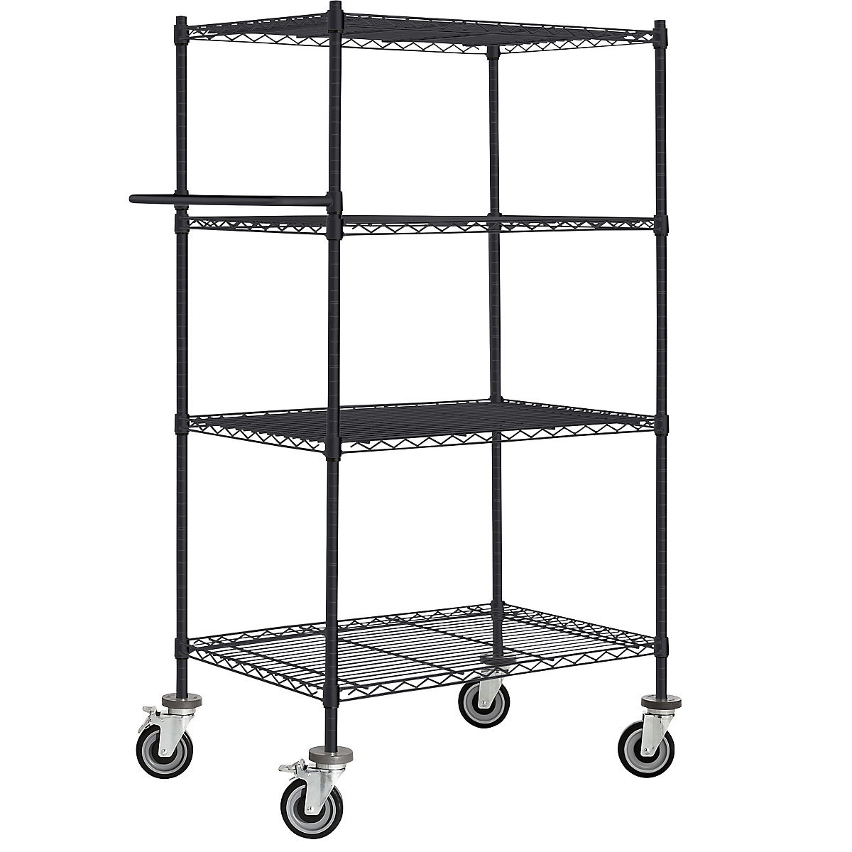 Mesa em grade de arame com rodas, preta (Imagem do produto 2)-1