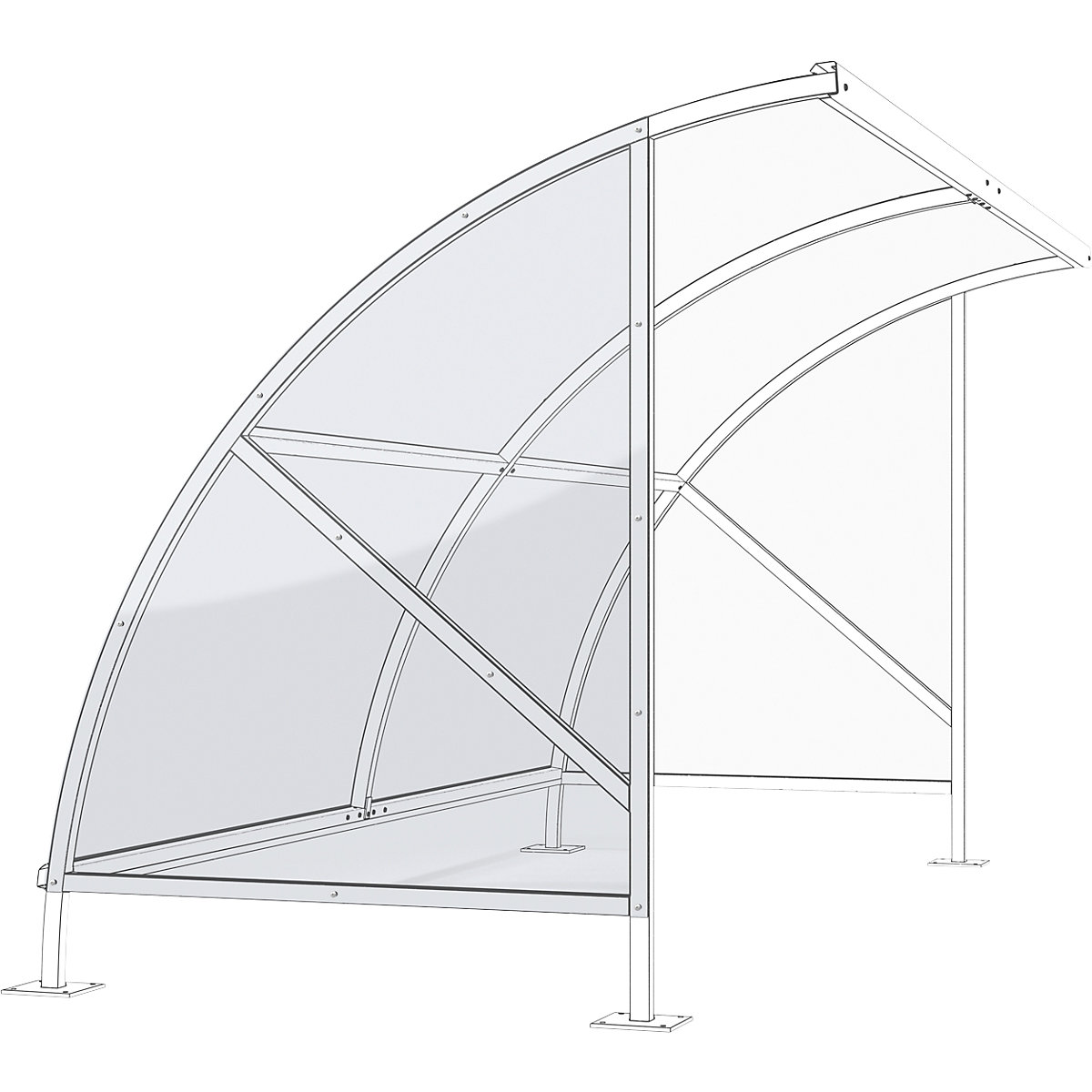 Pared lateral para marquesina para bicicletas – WSM
